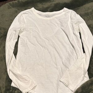 Madewell White Crew Neck Top